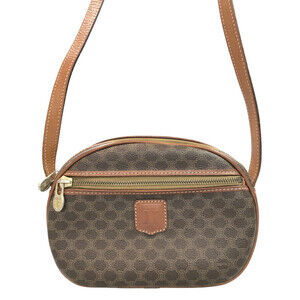 Celine Macadam Shoulder Bag brown monogram Brown